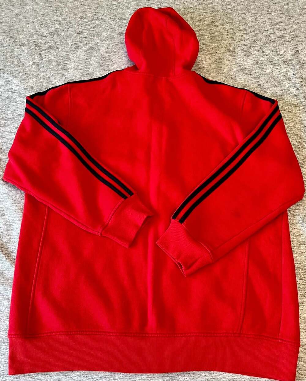adidas Essentials 3-Stripes Fleece Hoodie - Red - Picture 9 of 9